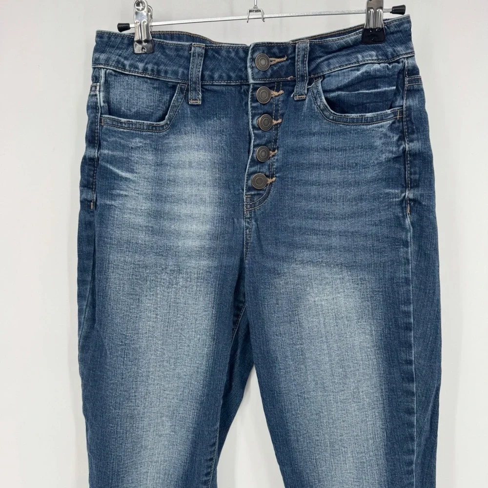 SO Ultimate Ankle Jegging High Rise‎ Button Fly Stretch Denim Jeans Women Size 7